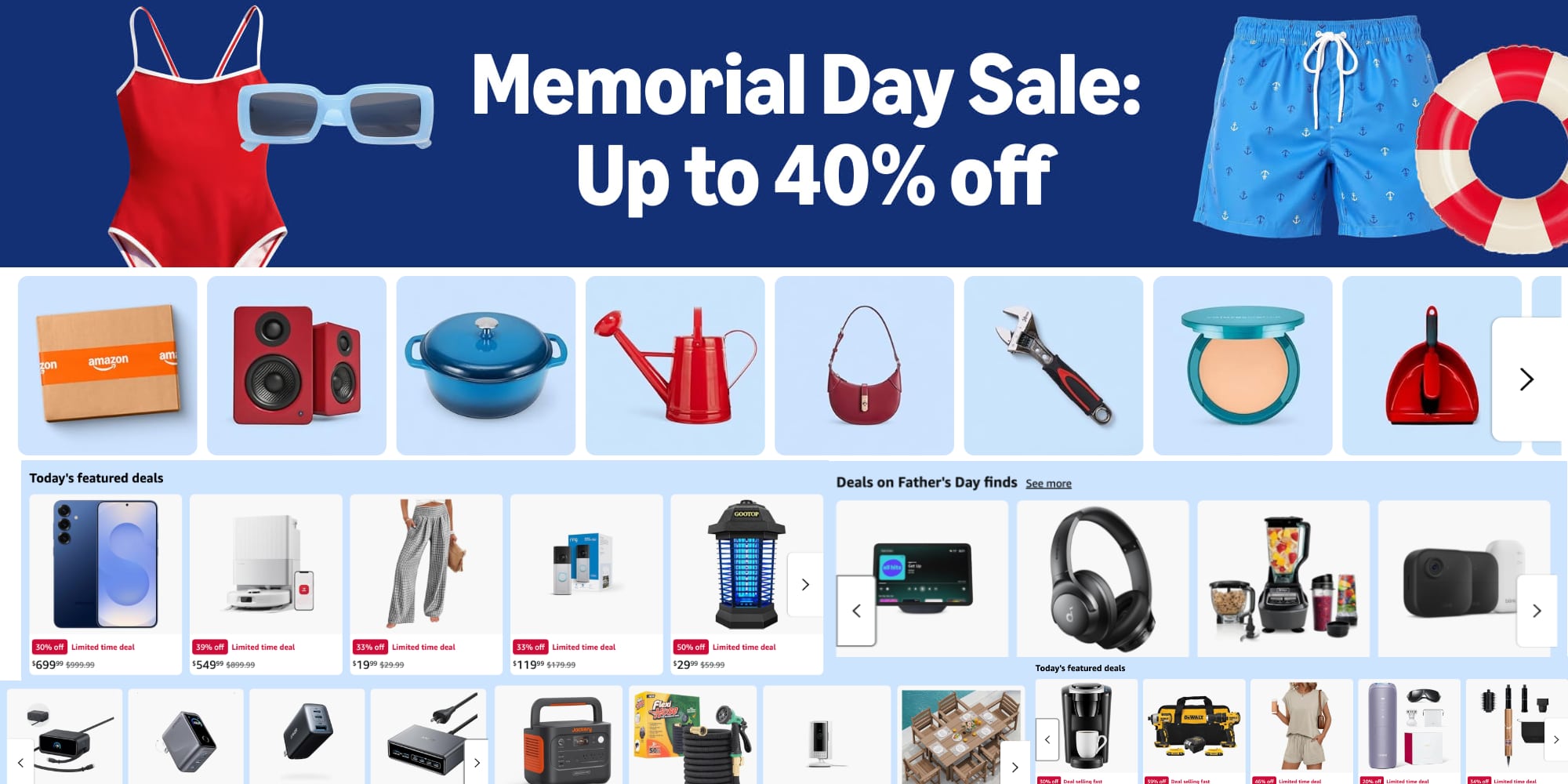 A screenshot of a memorial day sale