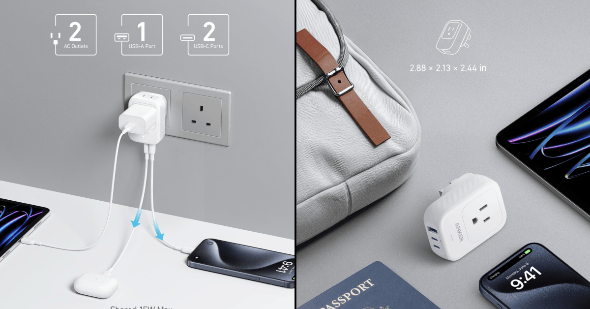 Throw this Anker Travel Adapter w/ USB-C in your carry-on down at $10, or two for $8 each