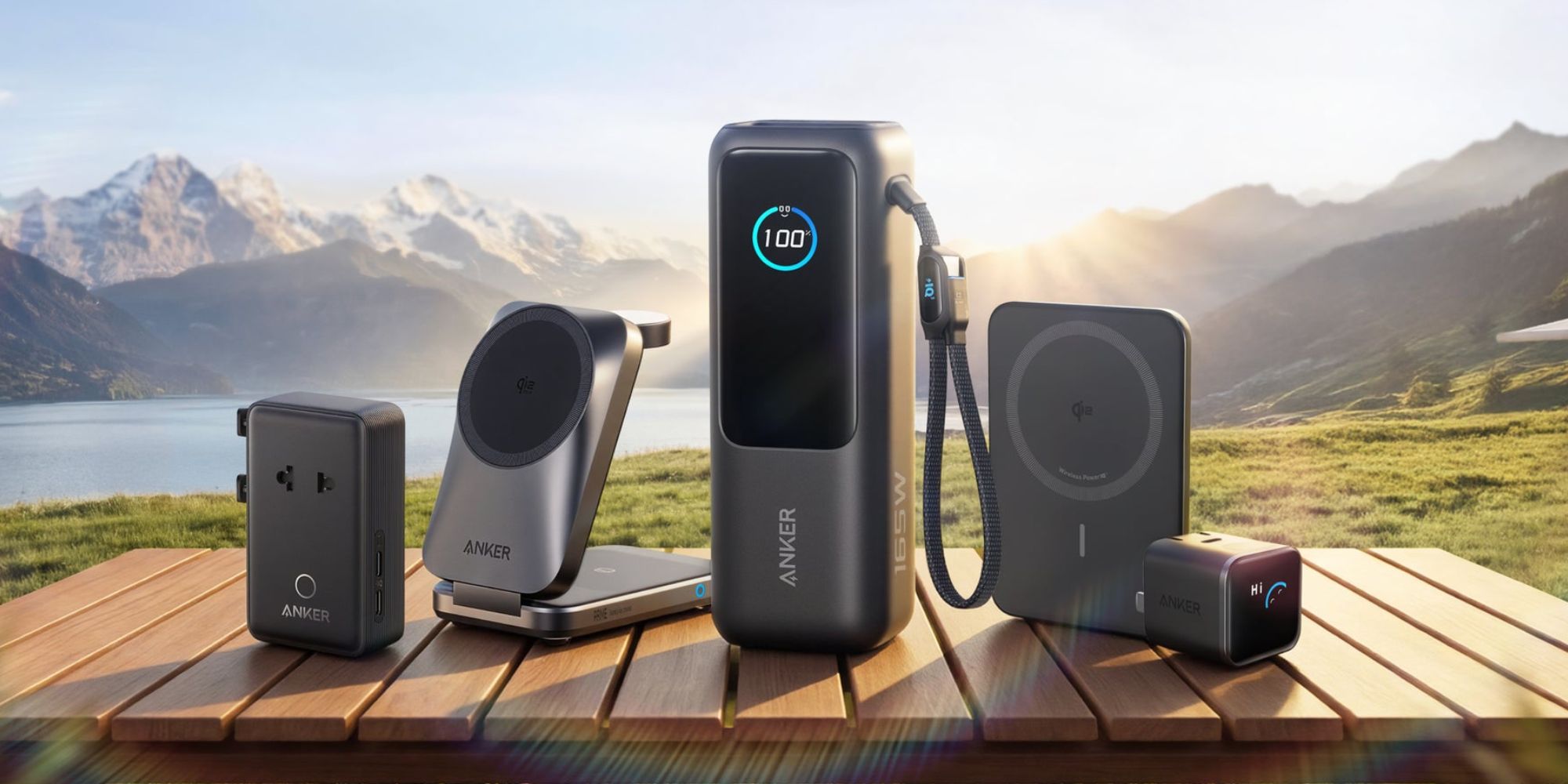 A group of electronic devices on a table