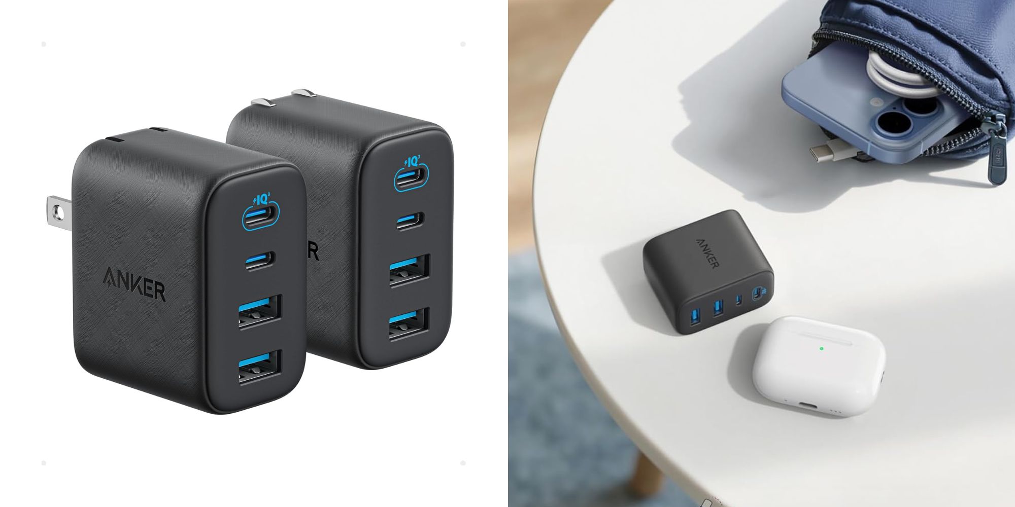 A couple of black usb ports on a white table