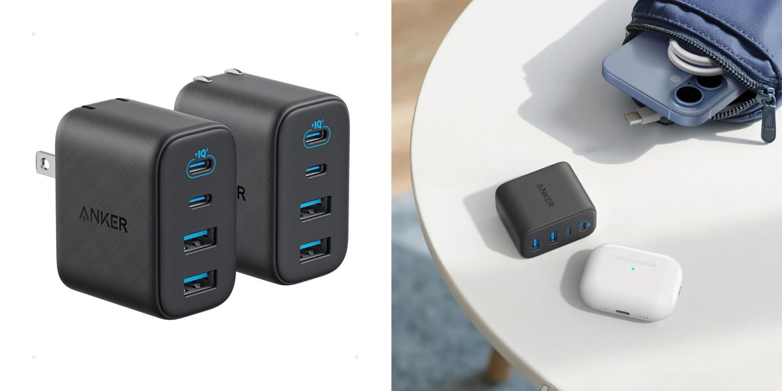 A couple of black usb ports on a white table