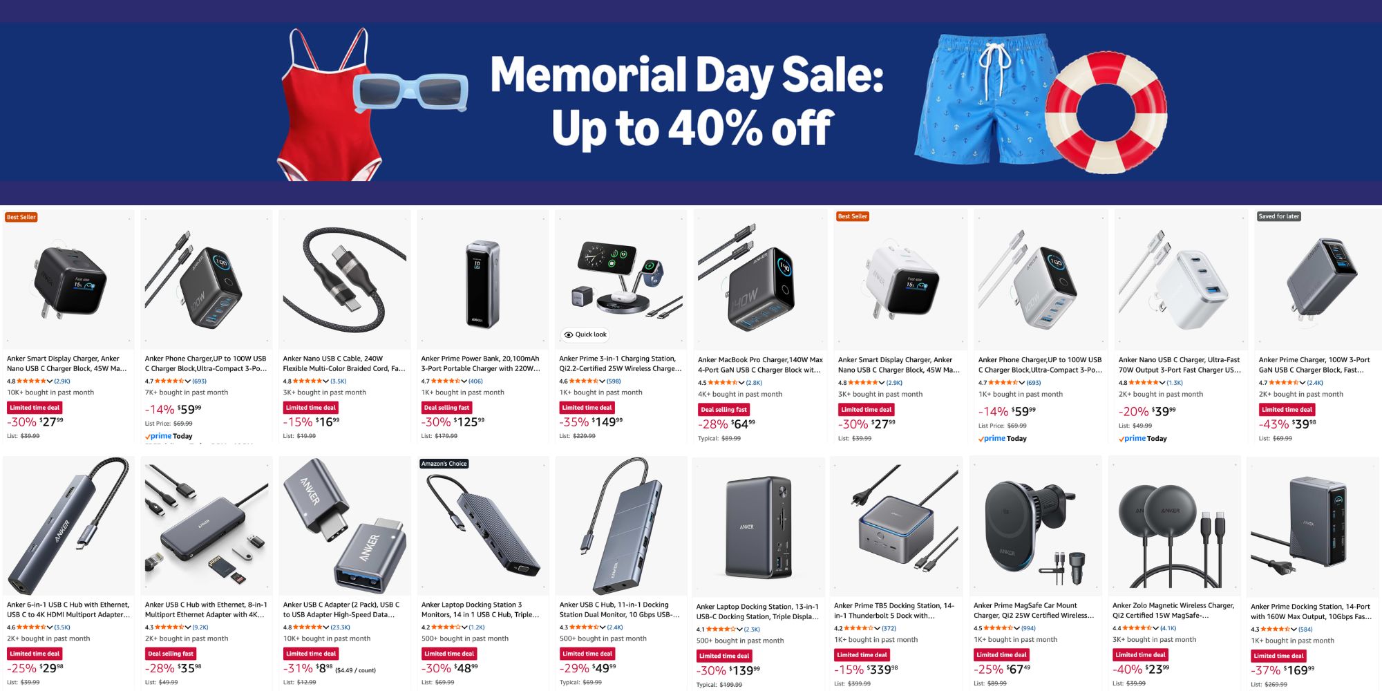 A advertisement for a memorial day sale