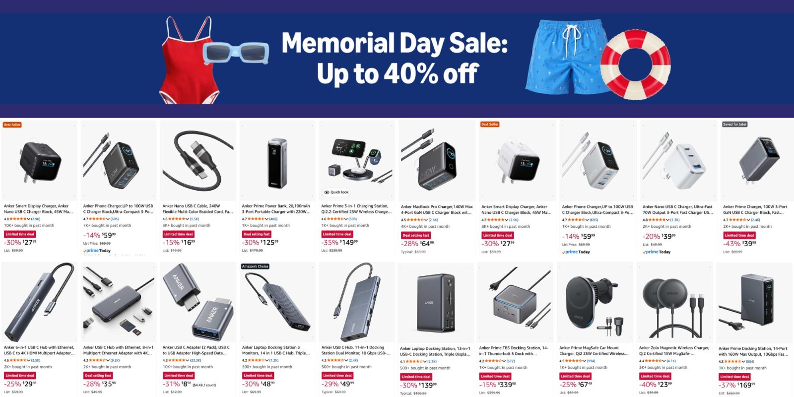 A advertisement for a memorial day sale