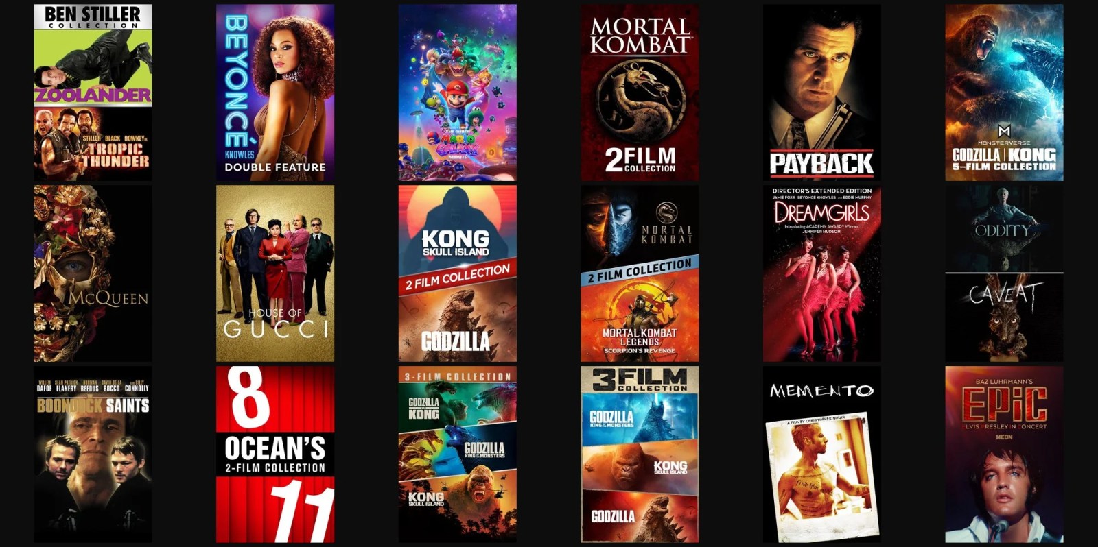 A collage of movies