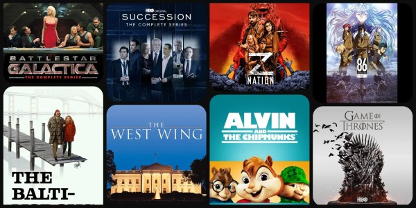 A group of movies on a screen