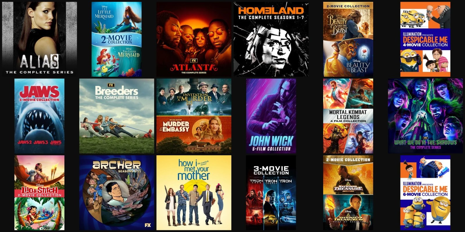 A collage of movies