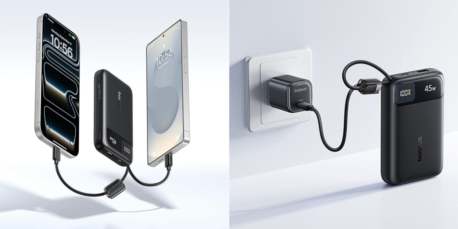 A cell phone charging station