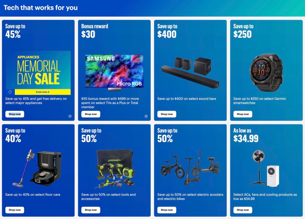 A screenshot of a blue advertisement