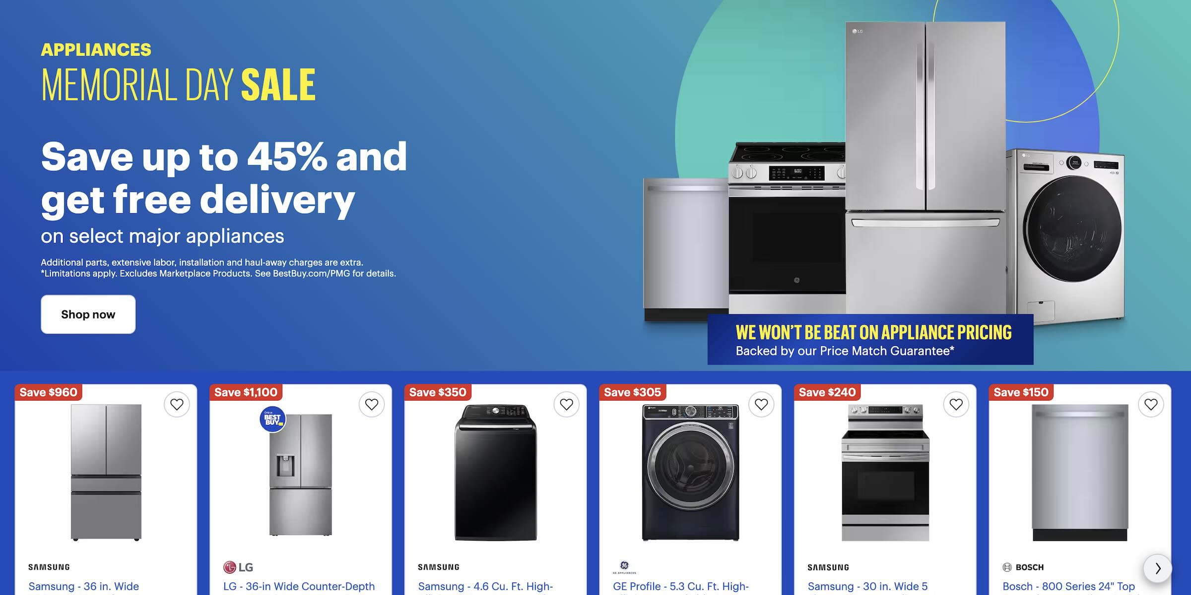 Best Buy appliances Memorial Day deals