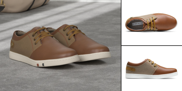 A pair of brown shoes