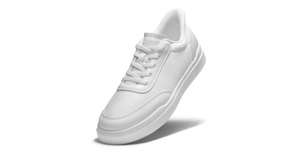 A white shoe on a white background