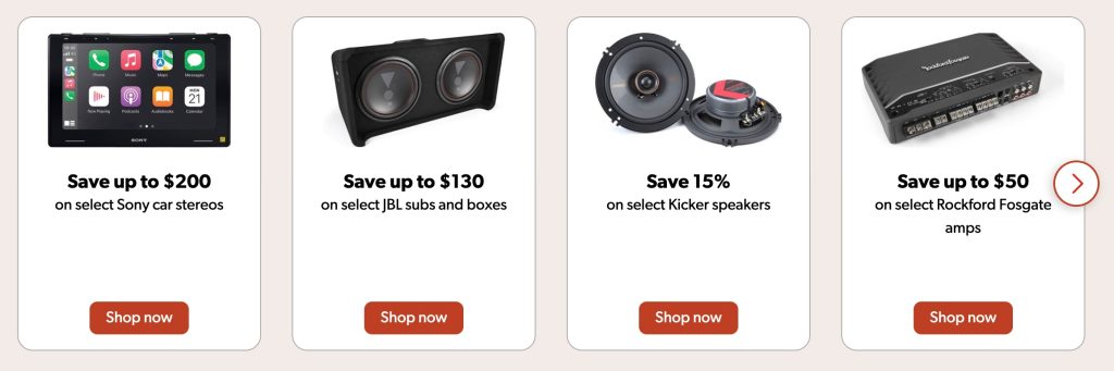 A pair of speakers with text