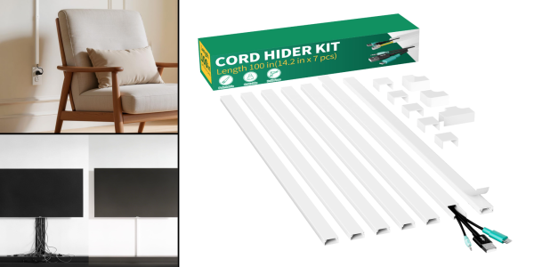 A close up of a cord hider kit