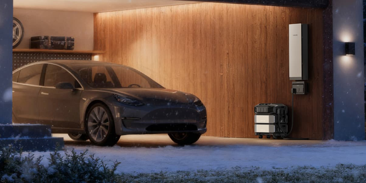 A car parked in a garage
