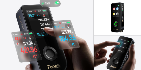 A person's hand holding a device with a transparent screen