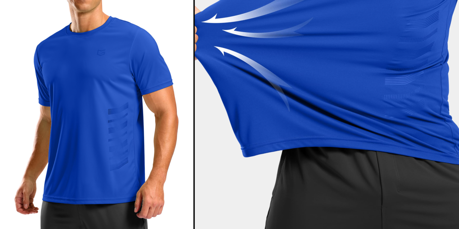 A man wearing a blue shirt