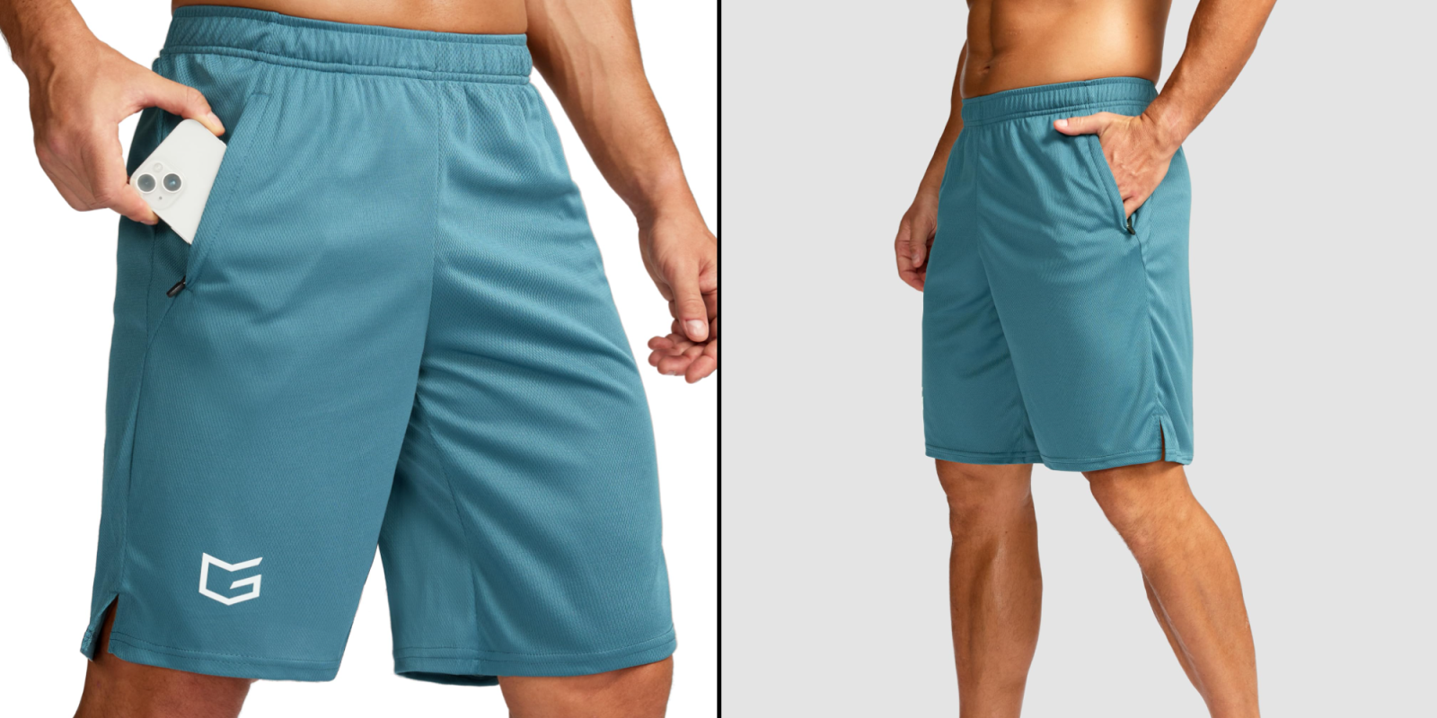 A man wearing shorts and a pair of shorts