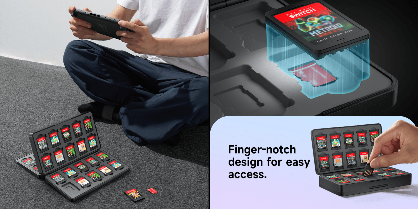 A man holding a device