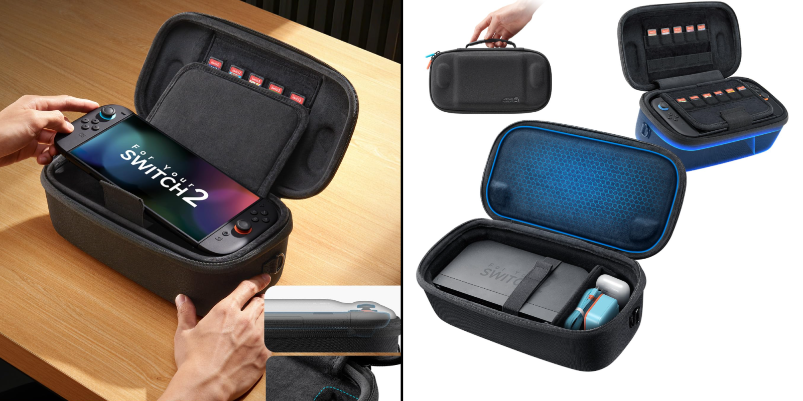 A black case with a video game controller