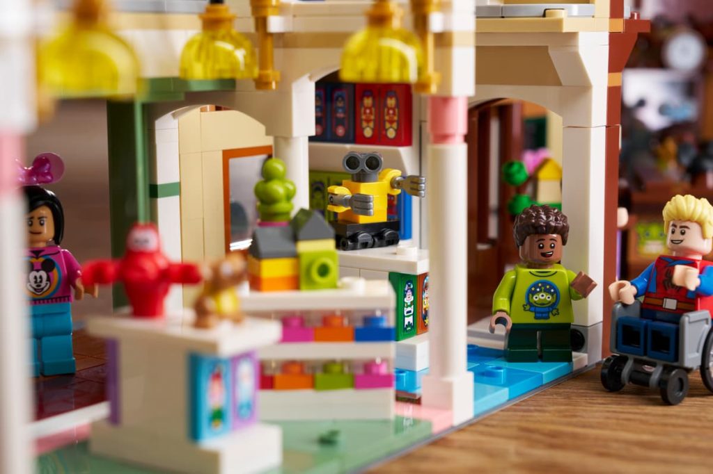 A toy building blocks with a man and robot