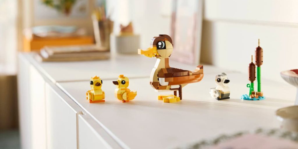 A group of toy ducks