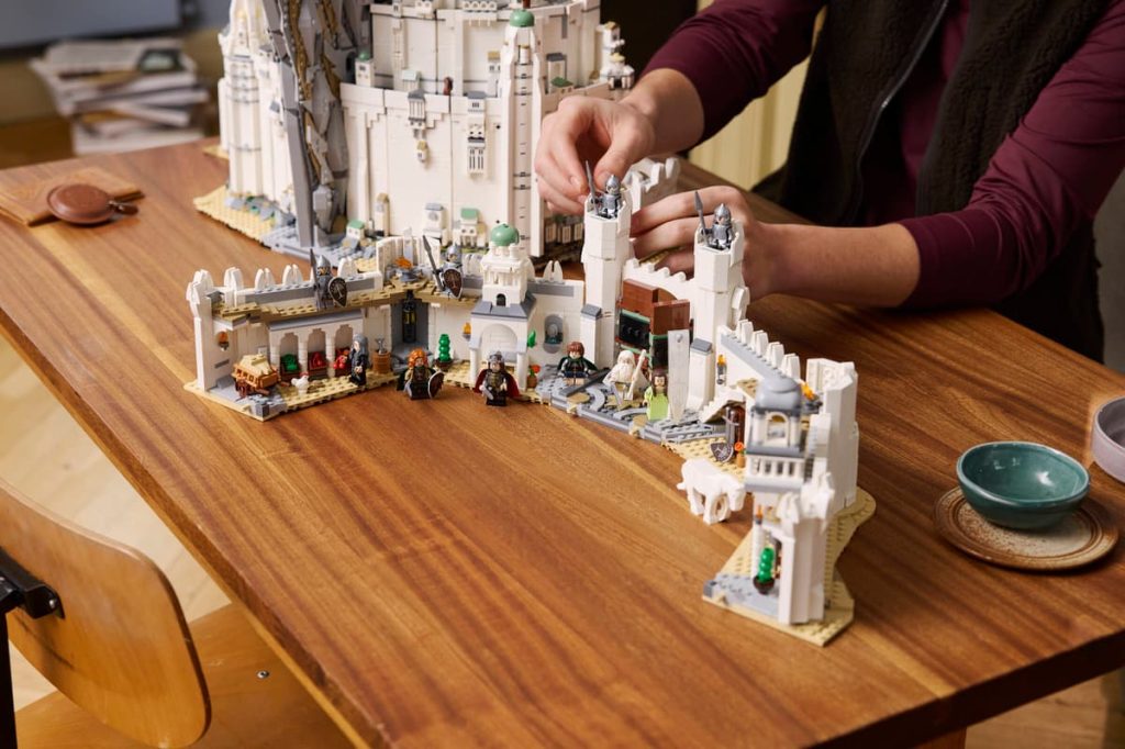 A person building a castle
