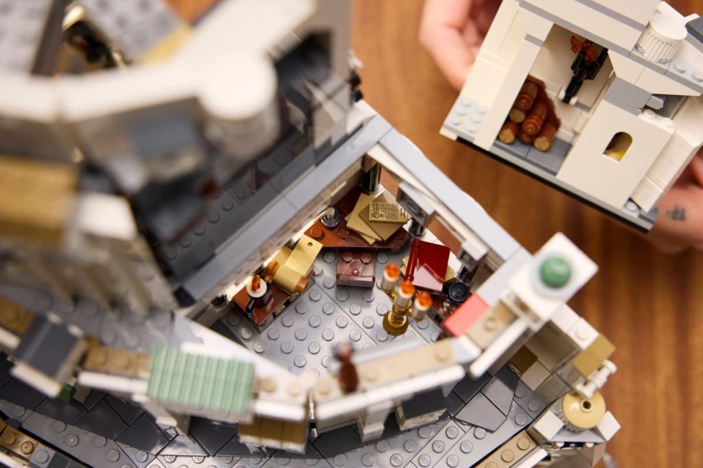 A building blocks with a model of a house