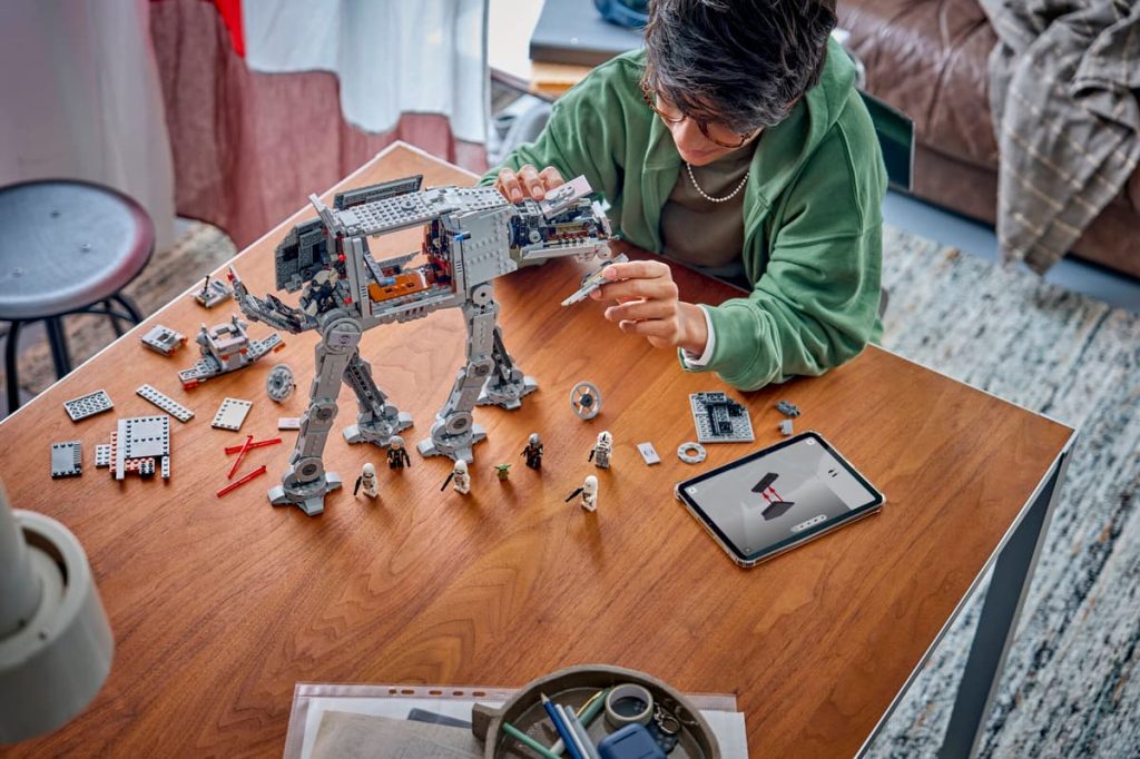 A person playing with a toy