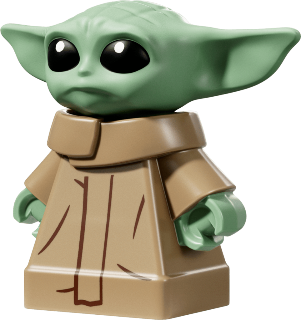 A toy figurine of a green character