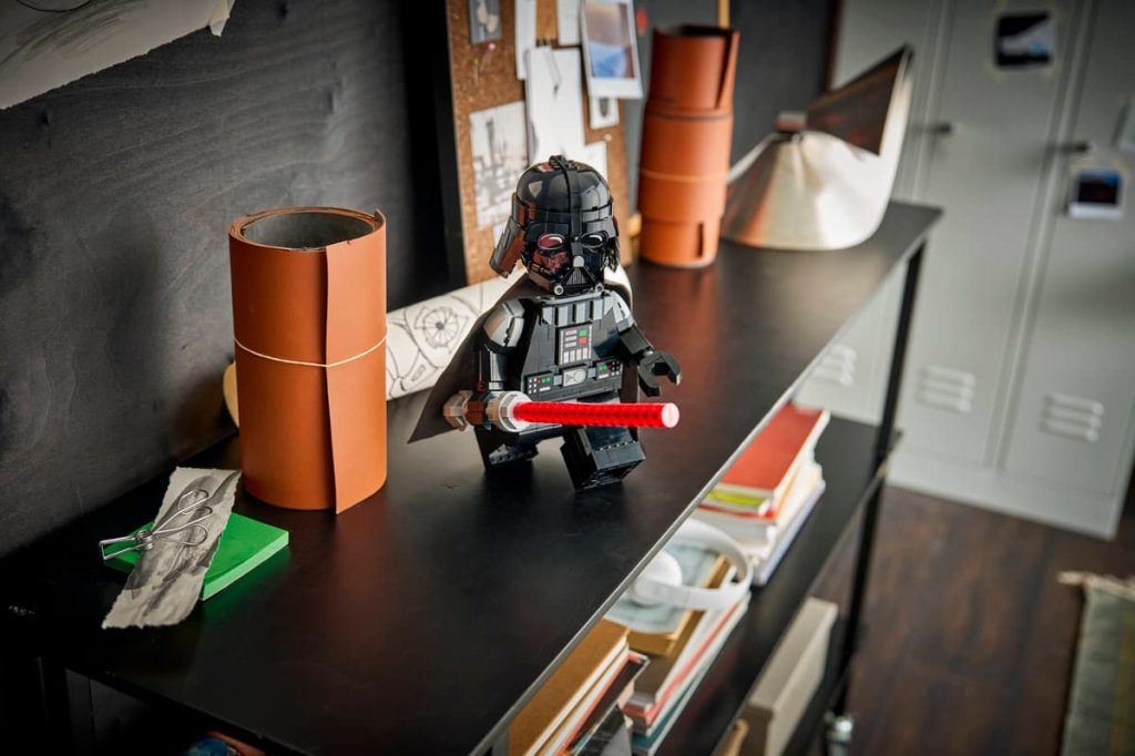 A toy figurine on a shelf