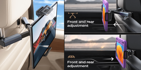 A screen mounted to a car