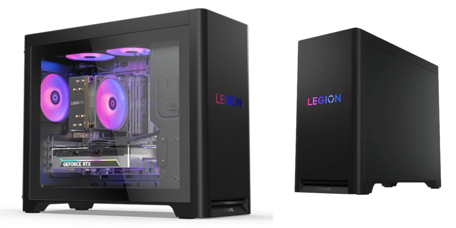 Image showing renders of Lenovo's Legion Tower 5i gaming desktop in black.