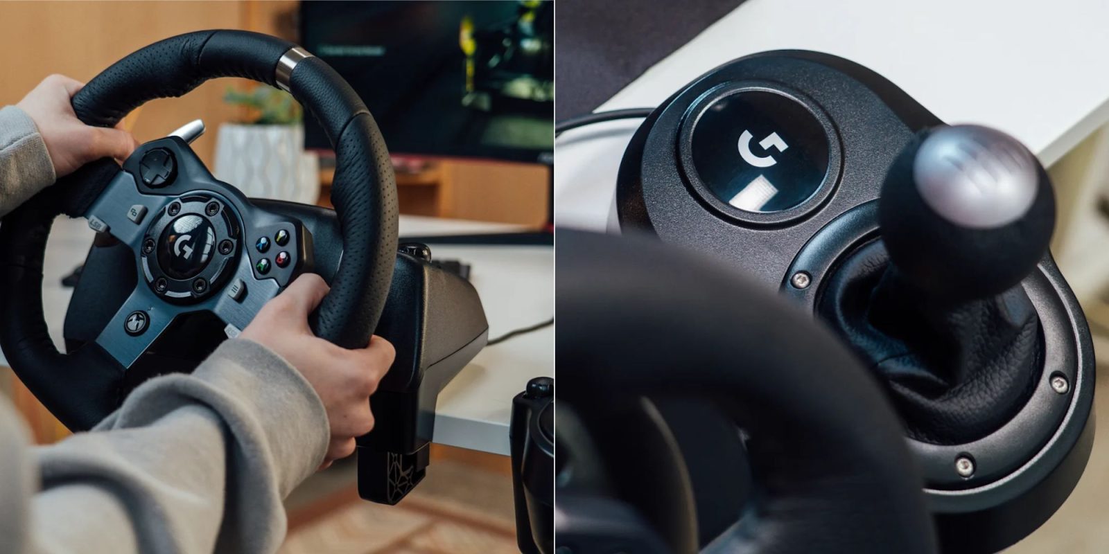Image showing renders of Logitech's G29 driving wheel pedal kit and shifter.