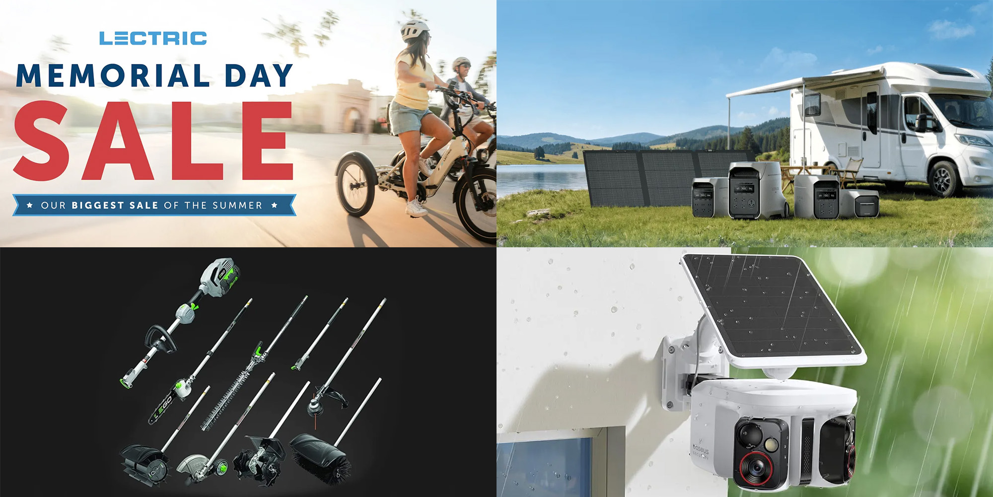 A collage of a woman riding a bike