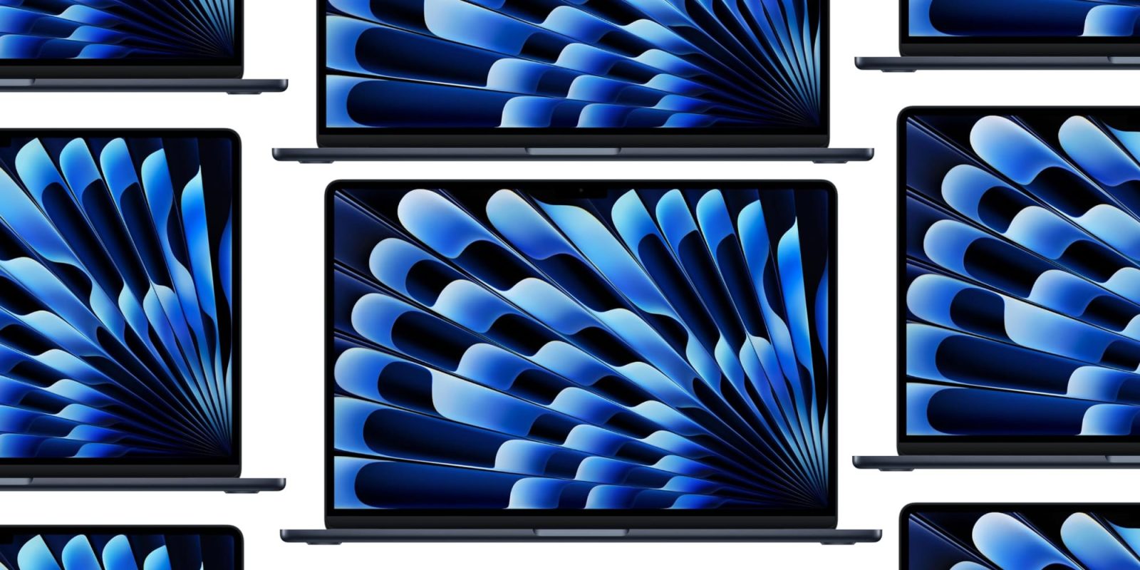 A laptops with a blue design on the screen