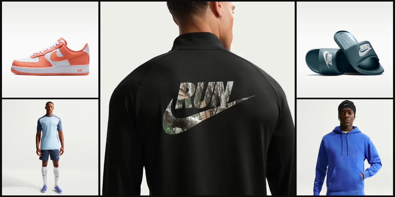 A man wearing a black jacket with a logo on it
