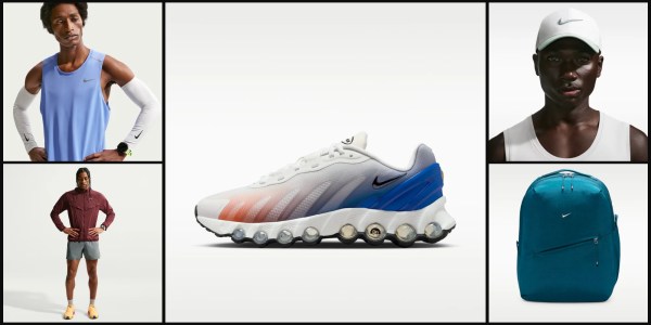 A white and blue shoe