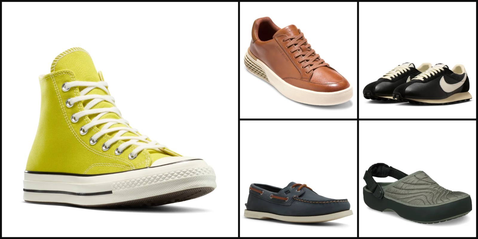 A collage of different shoes