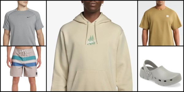 A person wearing a beige hoodie