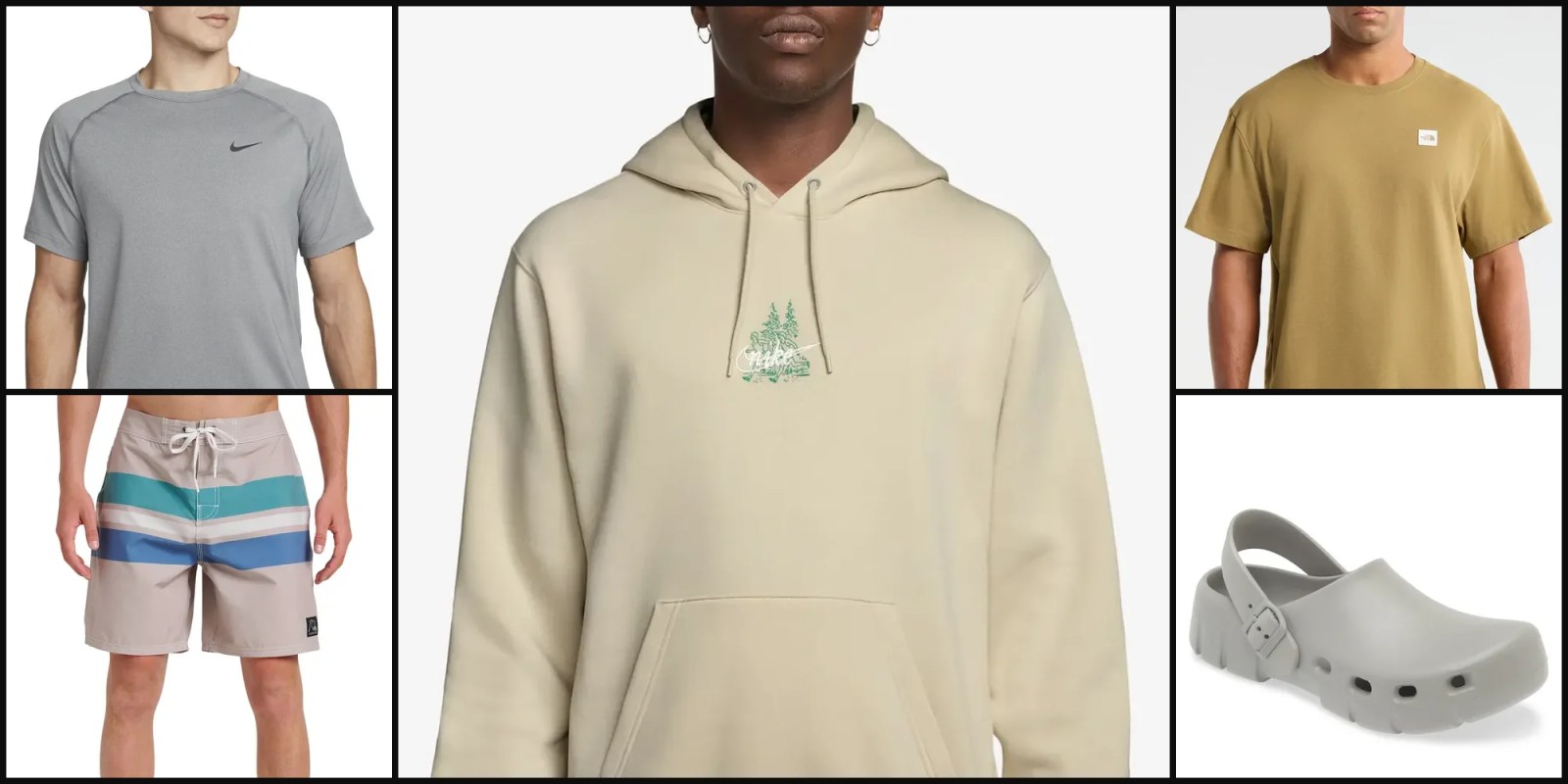 A person wearing a beige hoodie