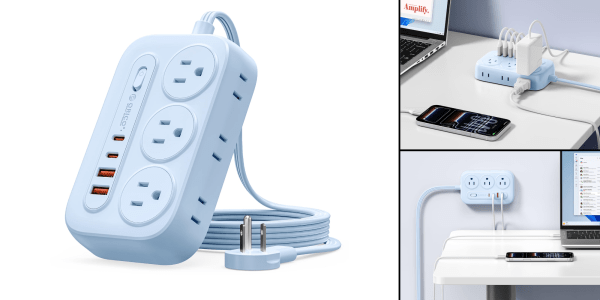 A close up of a power strip