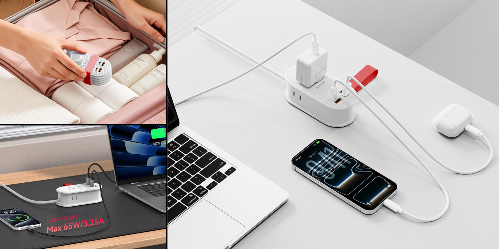 A laptop and phone with charger and a charger