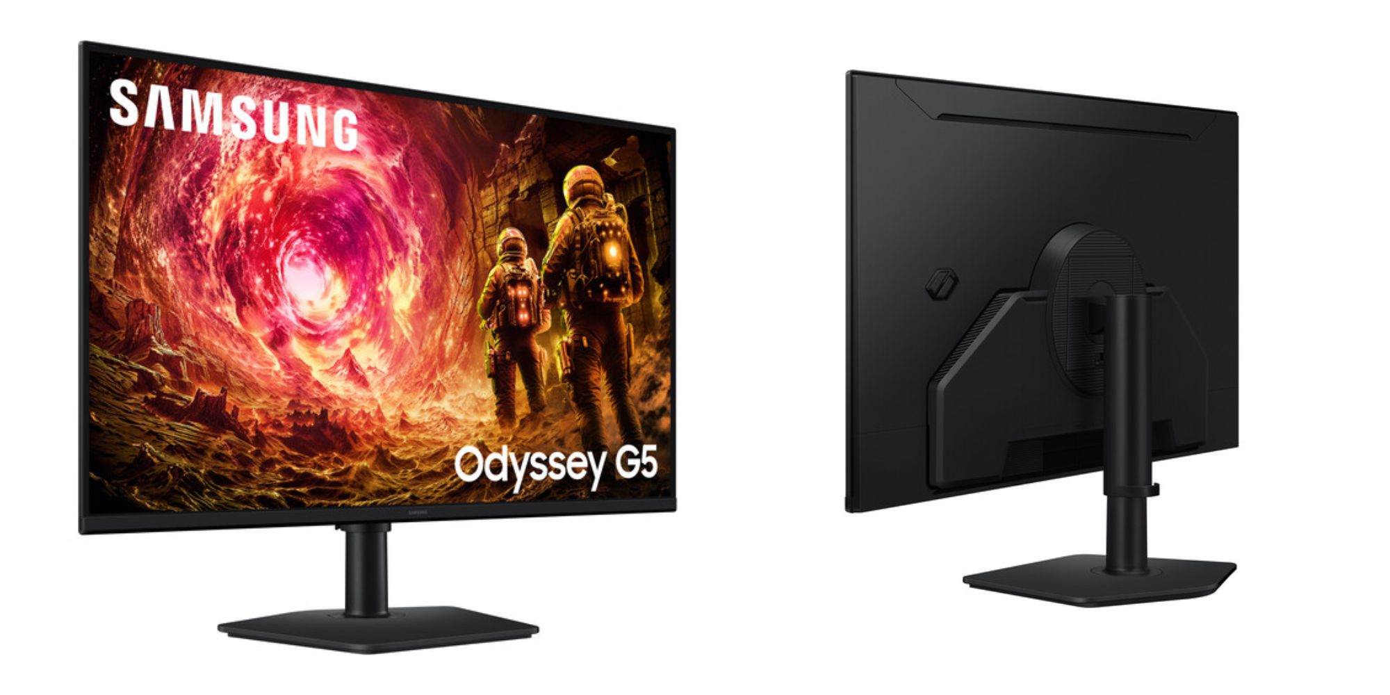 A black computer monitor with a screen and a screen