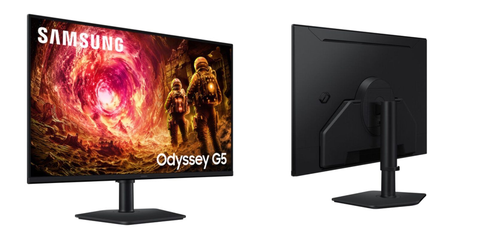 A black computer monitor with a screen and a screen