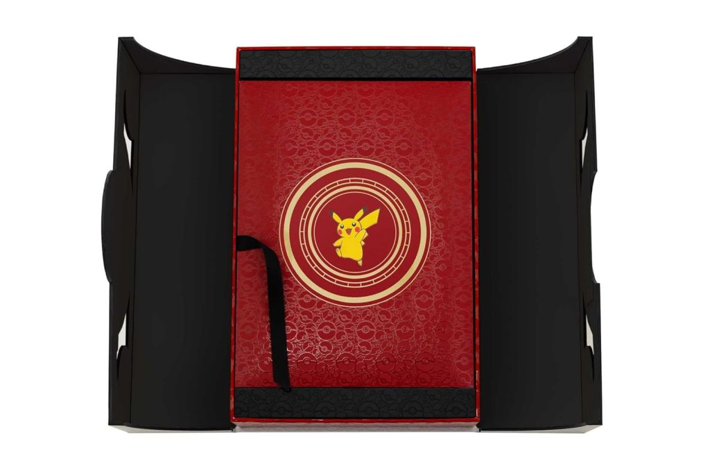 A red box with a cartoon character on it