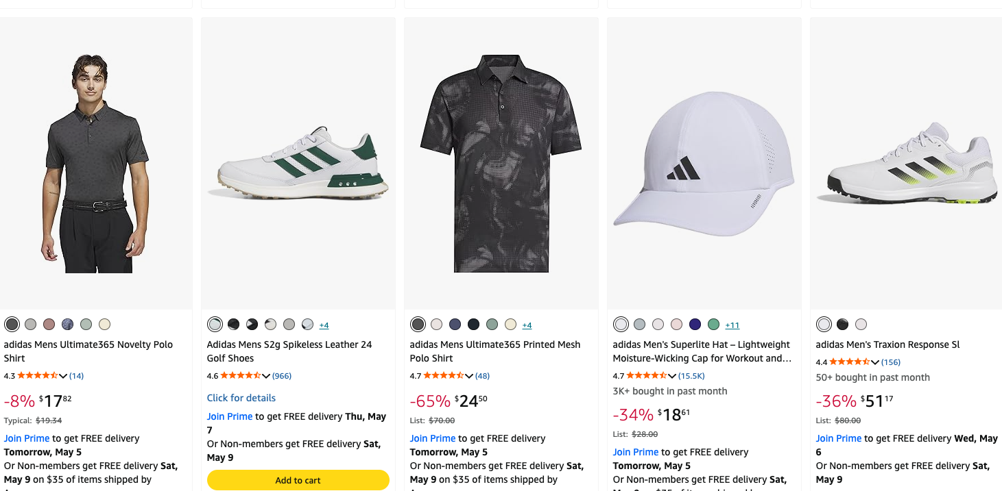 A screenshot of a store