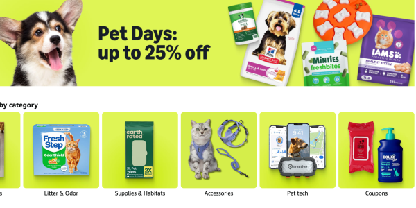 A collage of a dog and cat products