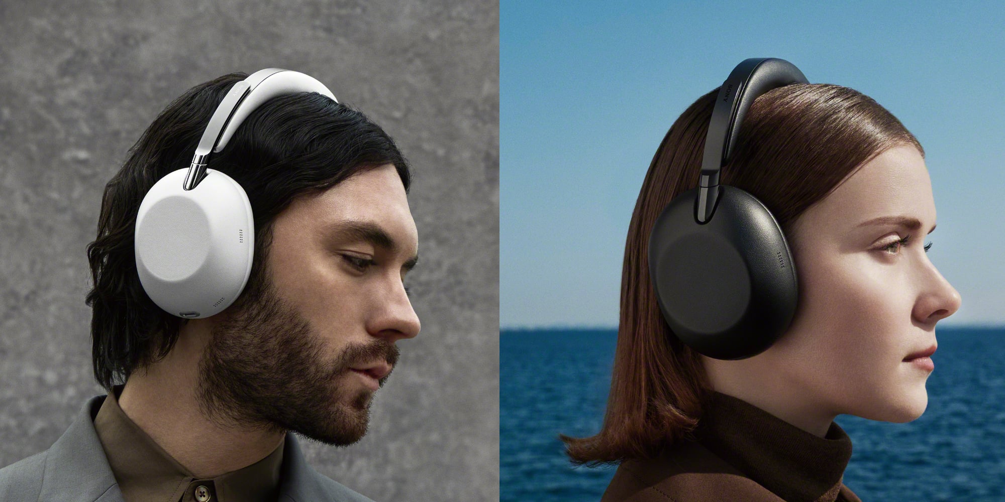 A man and woman wearing headphones