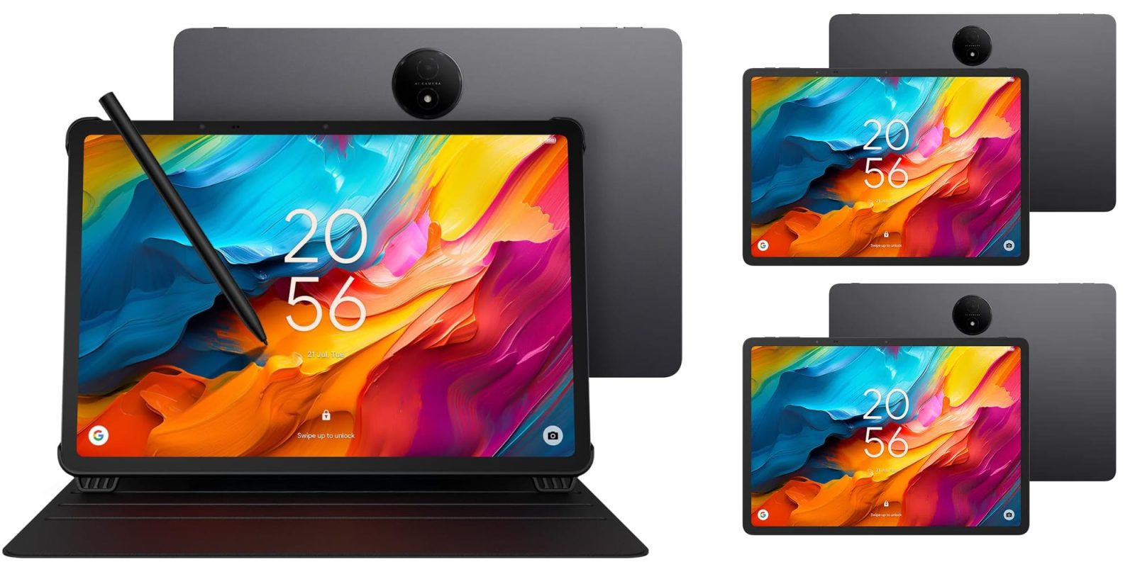 A tablet with a stand and a screen