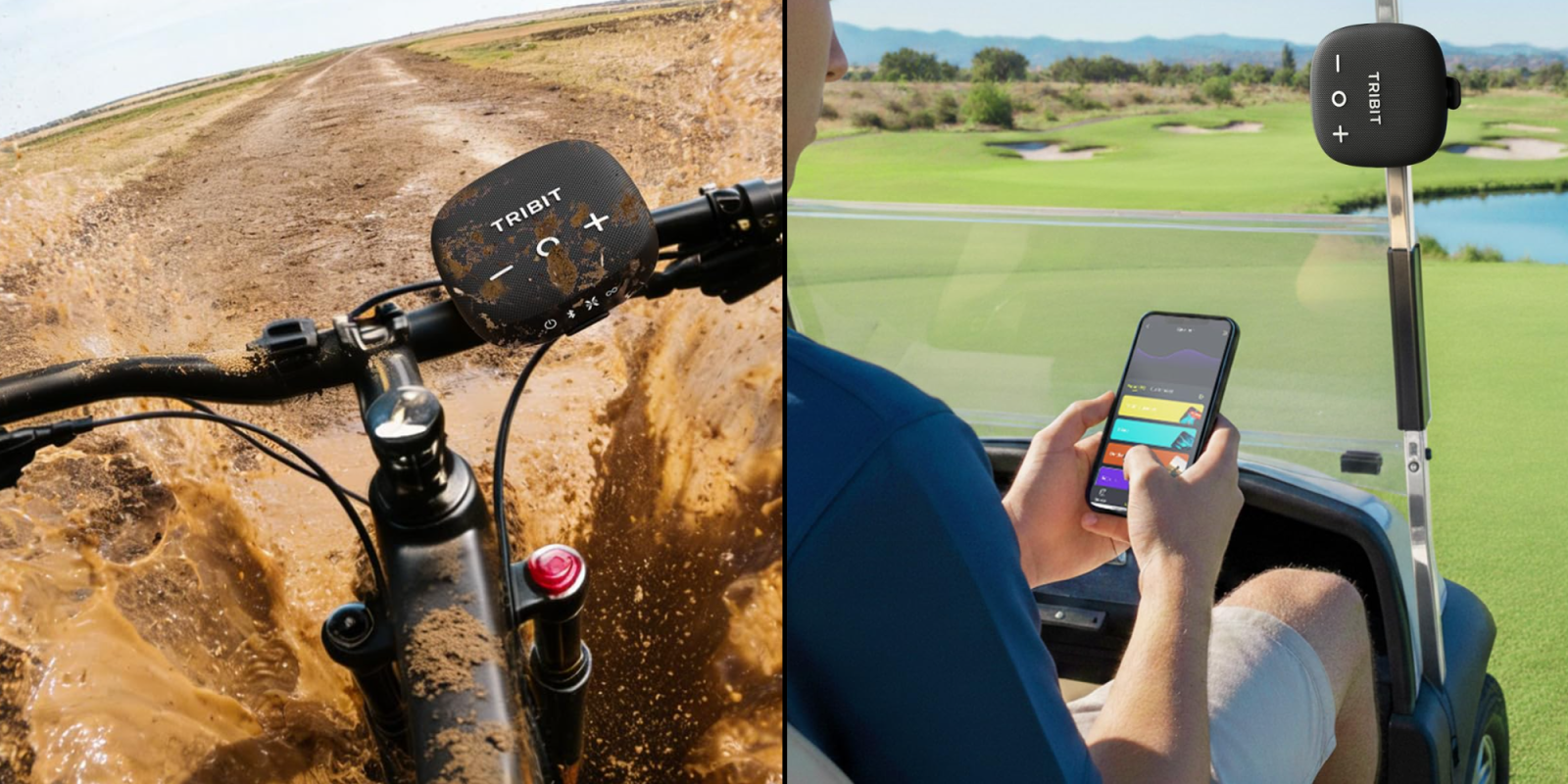 A man using a phone on a dirt bike